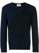 Valentino Tiger Intarsia Sweater - Blue
