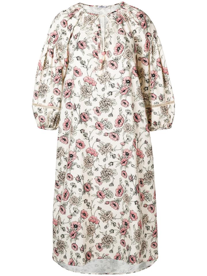 Morye Vilshenko Floral Print Midi Dress - Nude & Neutrals
