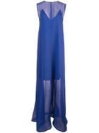 Maison Rabih Kayrouz Sheer Layered Evening Dress - Blue