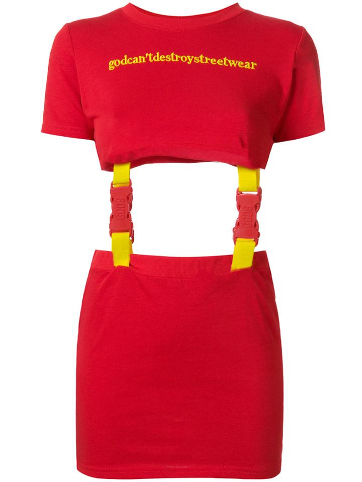 Gcds God Can't Destroy Streetwear Dress - Red