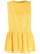 Michael Michael Kors Geometric Floral Lace Top - Yellow