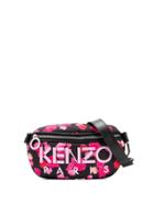 Kenzo Floral Print Logo Detail Belt Bag - Black