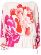 Josie Natori Peony Poet Sleeve Blouse - Pink