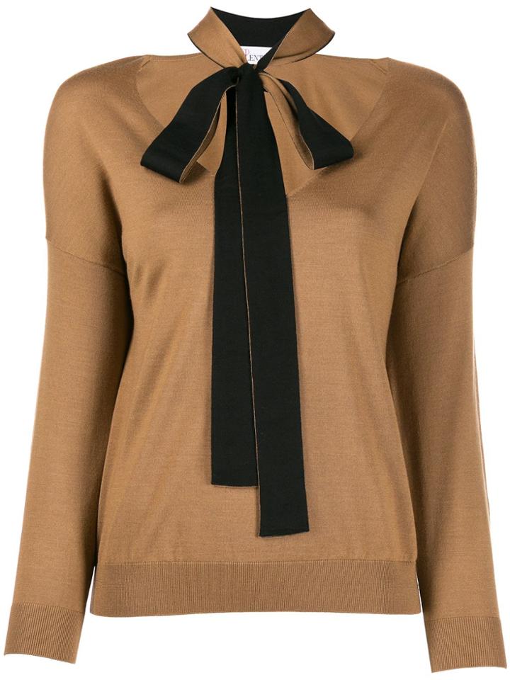 Red Valentino Scarf Detail Knitted Jumper - Brown