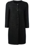 Tagliatore Sequin Embellished Coat - Black