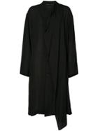 Yohji Yamamoto Asymmetric Longline Coat - Black