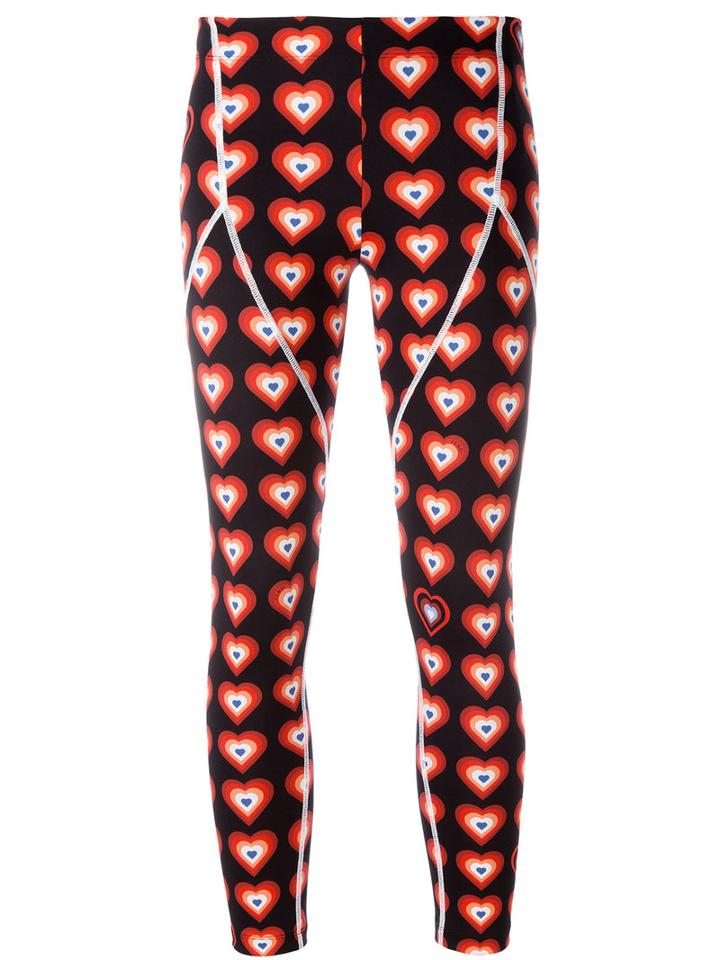 Fendi Heart-print Capri Leggings, Women's, Size: 42, Black