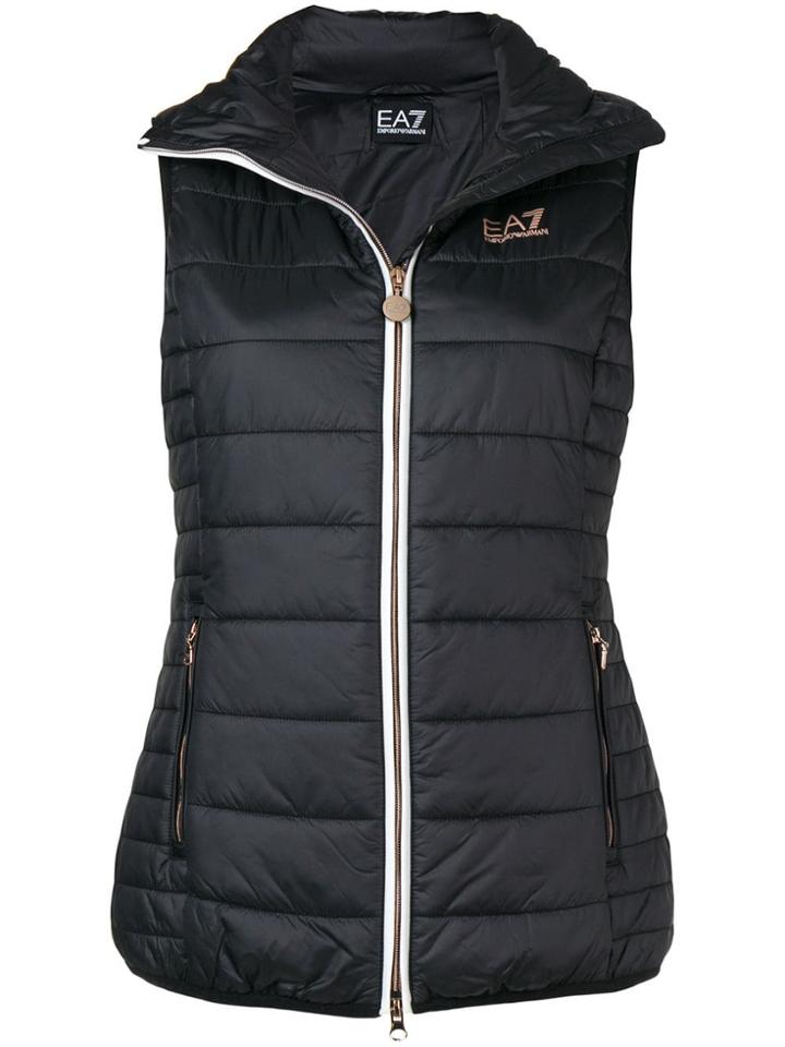 Ea7 Emporio Armani Puffer Zip-up Gilet - Black
