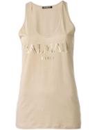 Balmain Logo Vest, Women's, Size: 38, Brown, Cotton