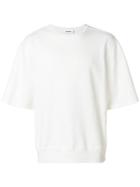 Jil Sander Short Sleeve Raw Stitched Sweatshirt - White