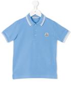 Moncler Kids - Classic Logo Polo Shirt - Kids - Cotton - 4 Yrs, Blue