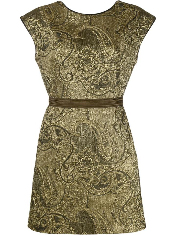Etro Embroidered Paisley Dress - Gold