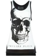 Philipp Plein Live Tank Top, Women's, Size: L, White, Cotton