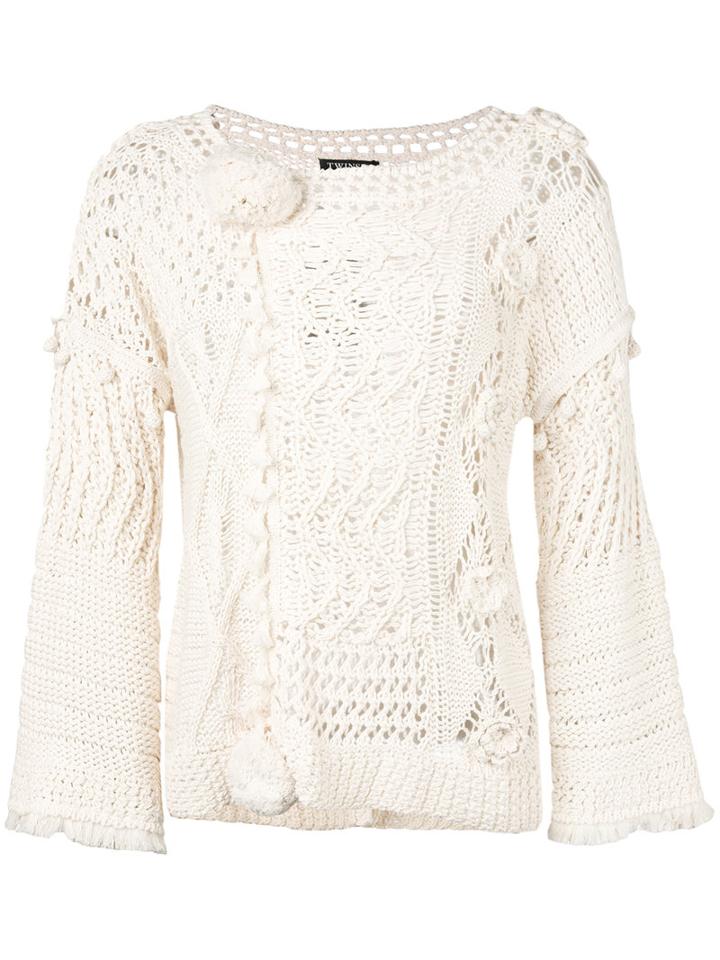 Twin-set - Chunky Knit Jumper - Women - Cotton - S, Nude/neutrals, Cotton