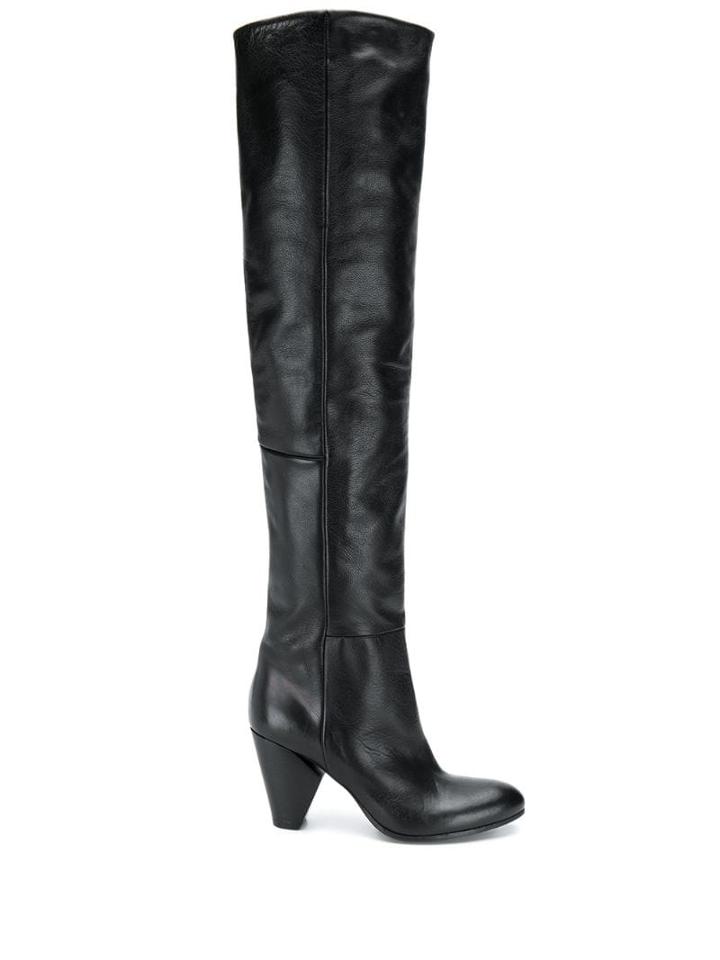 Strategia Heeled Knee Boots - Black