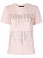 Philipp Plein Rhinestone Logo T-shirt - Pink