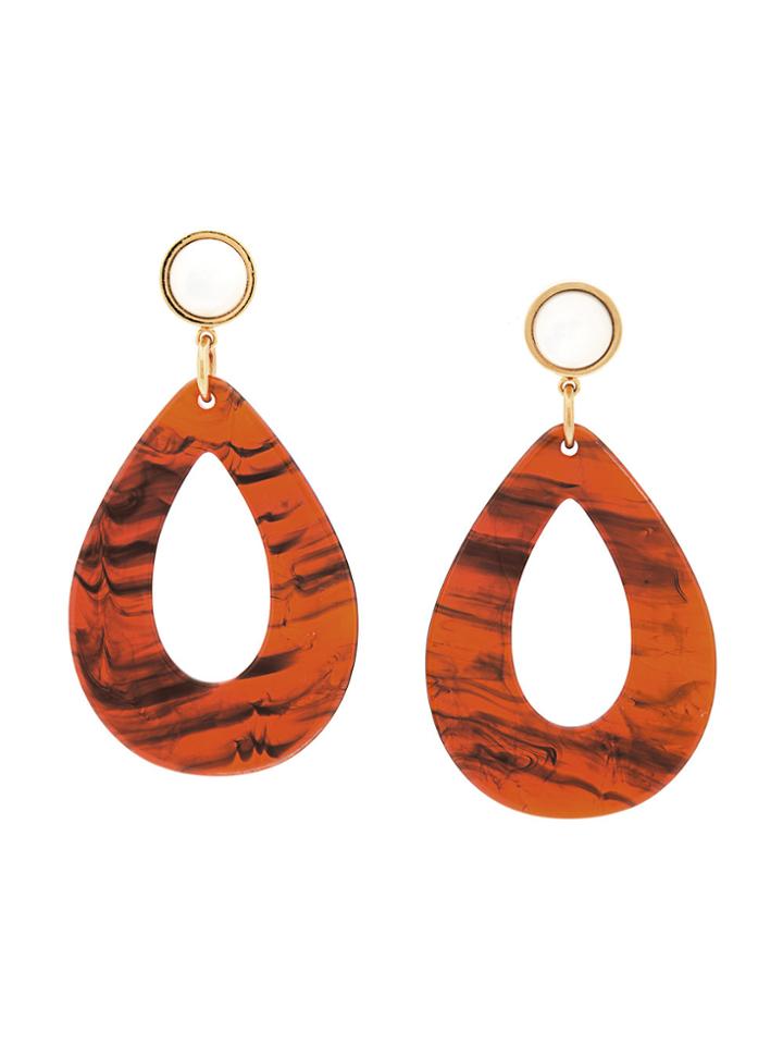 Lizzie Fortunato Jewels Tortoise Teardrop Earrings - Brown