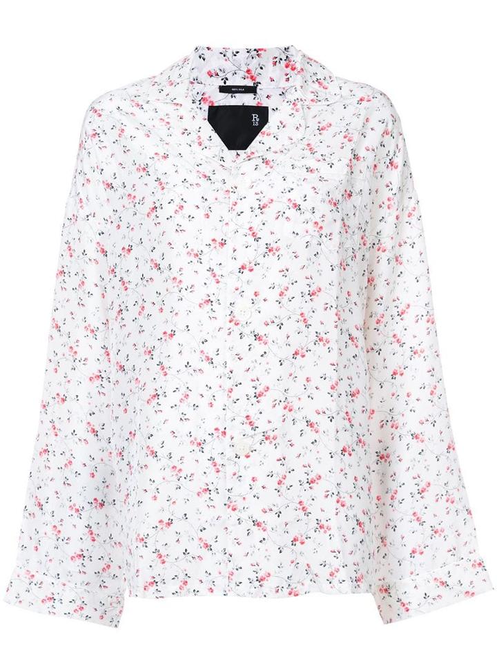 R13 Floral Print Pyjama Top - Neutrals