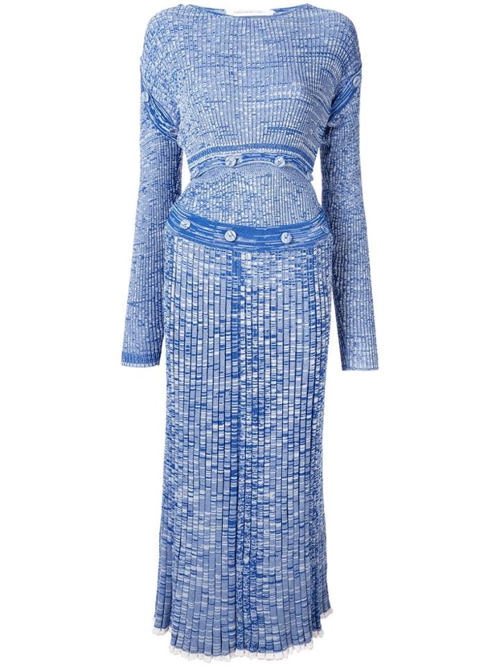 Christopher Esber Pleated Sweater Dress - Blue