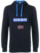 Napapijri Logo Patch Hoodie - Blue