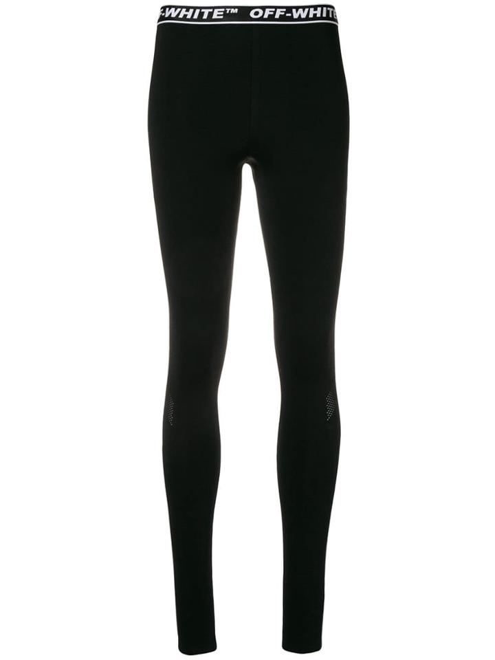Off-white Logo Waistband Leggings - Black
