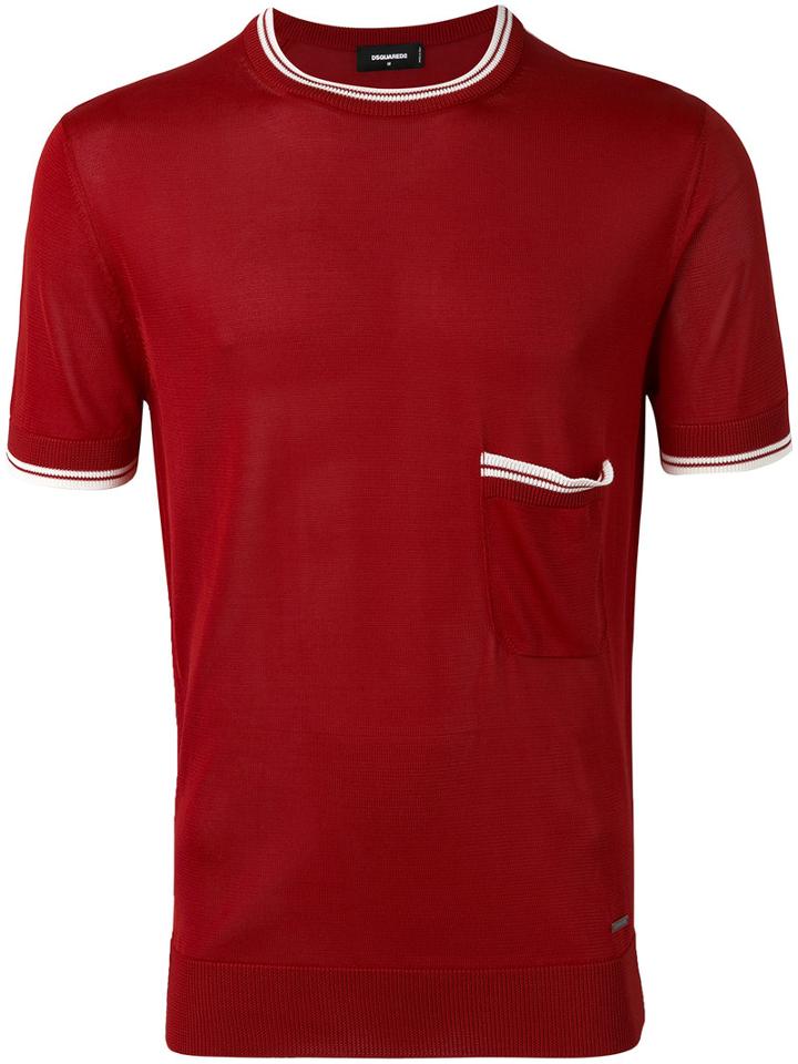 Dsquared2 - Contrast Trim T-shirt - Men - Viscose - M, Red, Viscose