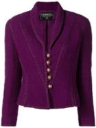Chanel Pre-owned Tweed Boucle Jacket - Purple