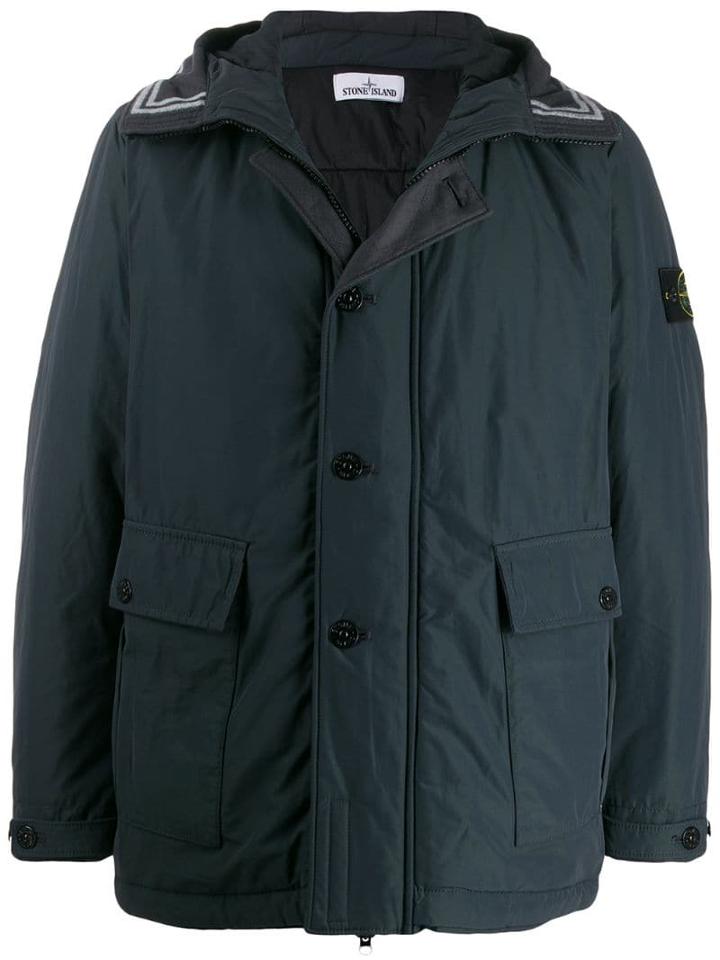 Stone Island Soft Shell Padded Parka - Grey
