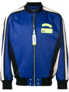 Diesel Contrast Logo Patch Bomber Jacket - Blue