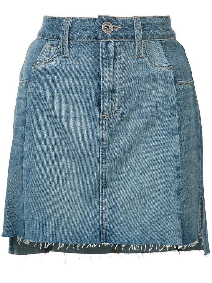 Paige - Raw Hem Denim Skirt - Women - Cotton/lyocell - 31, Women's, Blue, Cotton/lyocell