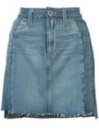 Paige - Raw Hem Denim Skirt - Women - Cotton/lyocell - 31, Women's, Blue, Cotton/lyocell