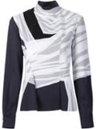 Loewe Patterned Long Sleeve Blazer, Women's, Size: 36, Blue, Triacetate/polyester