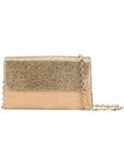 Casadei Glittered Foldover Clutch Bag - Nude & Neutrals