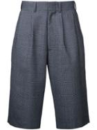 Junya Watanabe Comme Des Garçons Man Checked Tailored Shorts, Men's, Size: Small, Blue, Cotton/wool/silk