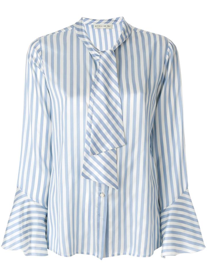 Etro Striped Pussy-bow Shirt - Blue