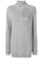 Esteban Cortazar Turtleneck Tear Drop Jumper - Grey