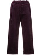 Peter Jensen Pleated Corduroy Trousers - Pink & Purple