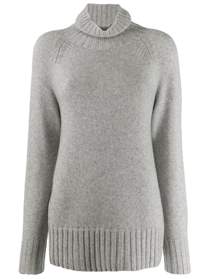 Max Mara Turtle Neck Knitted Sweater - Grey