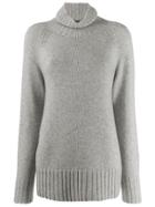 Max Mara Turtle Neck Knitted Sweater - Grey