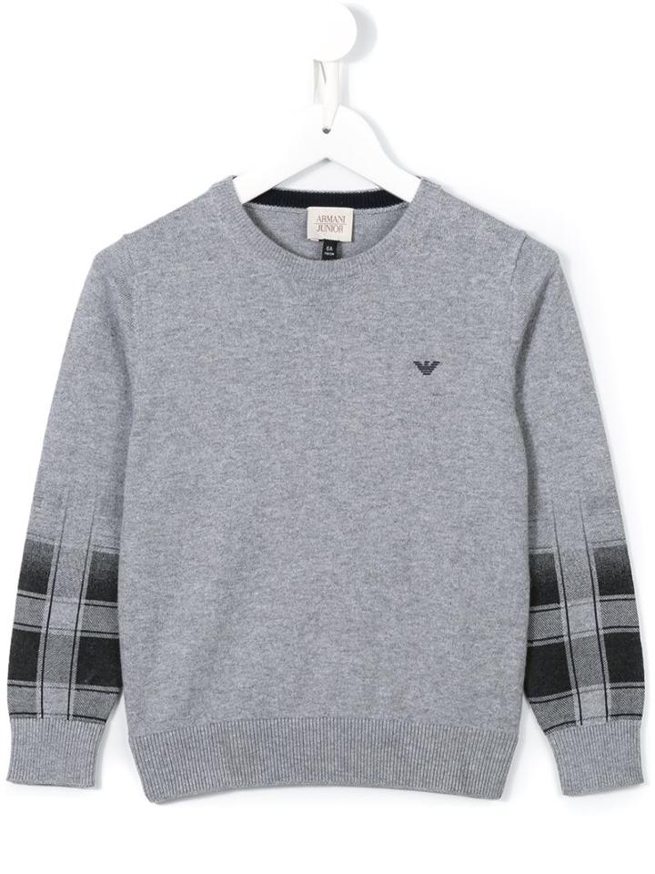 Armani Junior Contrast Cuff Jumper