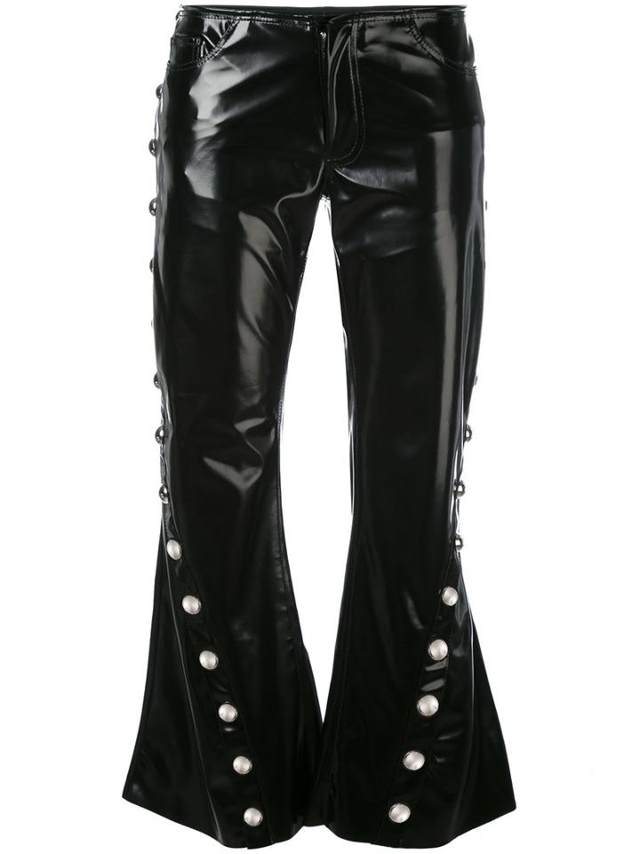 Marques'almeida - Studded Flared Trousers - Women - Polyester/polyurethane/spandex/elastane/acetate - 6, Black, Polyester/polyurethane/spandex/elastane/acetate