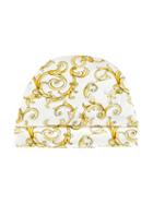 Young Versace Baroque Print Hat, Boy's, Size: 50 Cm, White