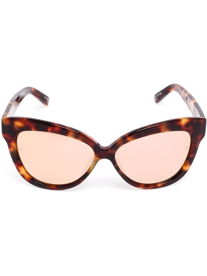 Linda Farrow Cat-eye Tortoiseshell Sunglasses, Women's, Green, Triacetate/metal (other)/glass