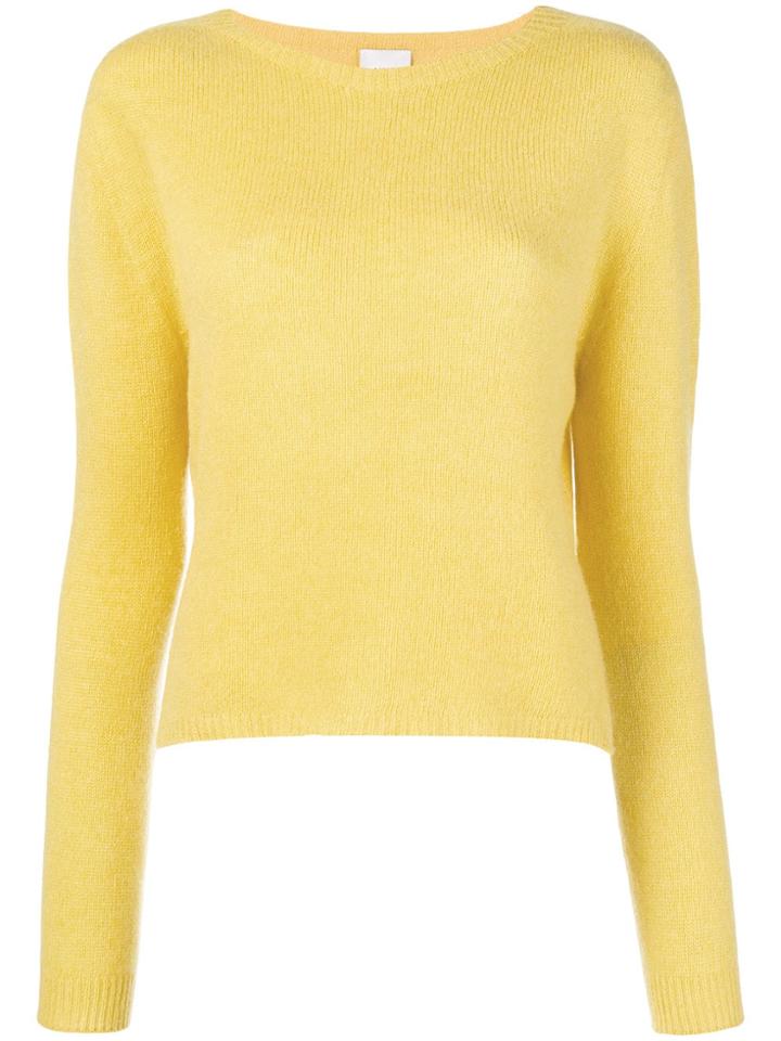 Alysi Jewel Neck Sweater - Yellow & Orange