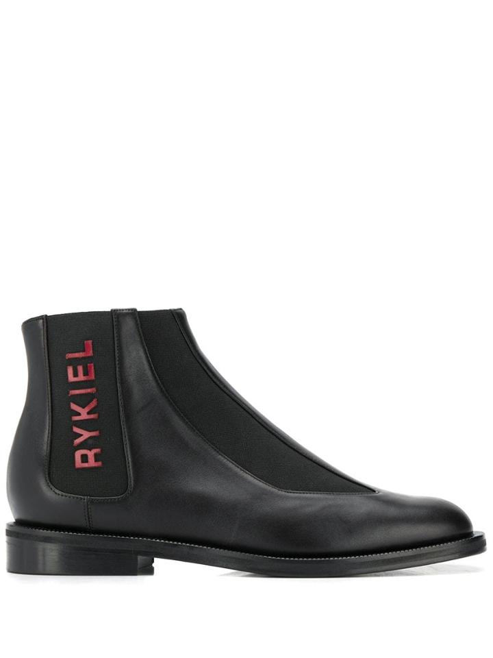 Sonia Rykiel Logo Chelsea Boots - Black