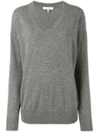 Frame Denim Grey V-neck Knitted Sweater