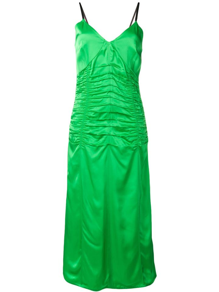 Helmut Lang Ruched Slip Dress - Green