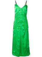 Helmut Lang Ruched Slip Dress - Green