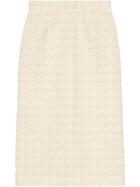 Gucci Houndstooth Tweed Skirt - White