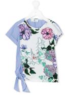 Young Versace - Floral Stripe Top - Kids - Cotton - 10 Yrs, White